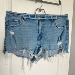 Abercrombie and fitch Distressed Blue Denim Shorts